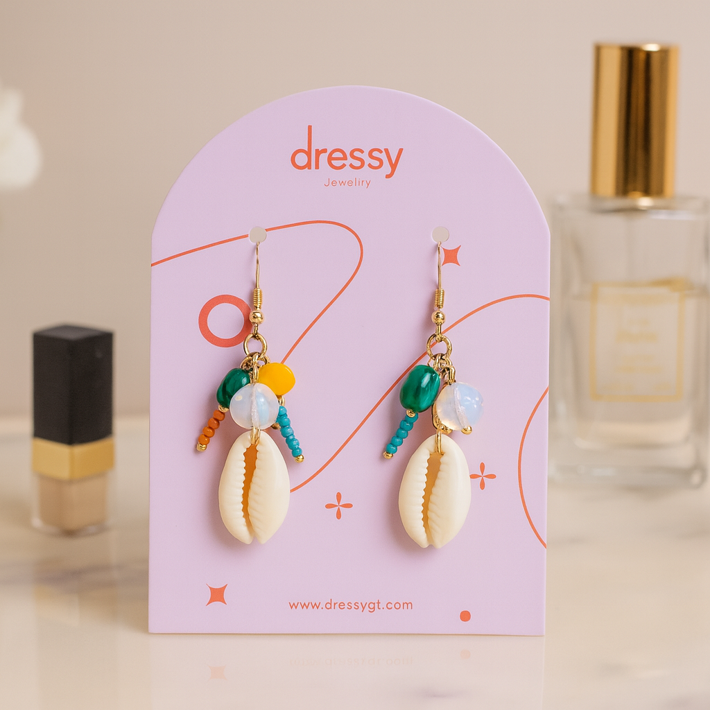 Aretes concha marina multicolor - Dressygt