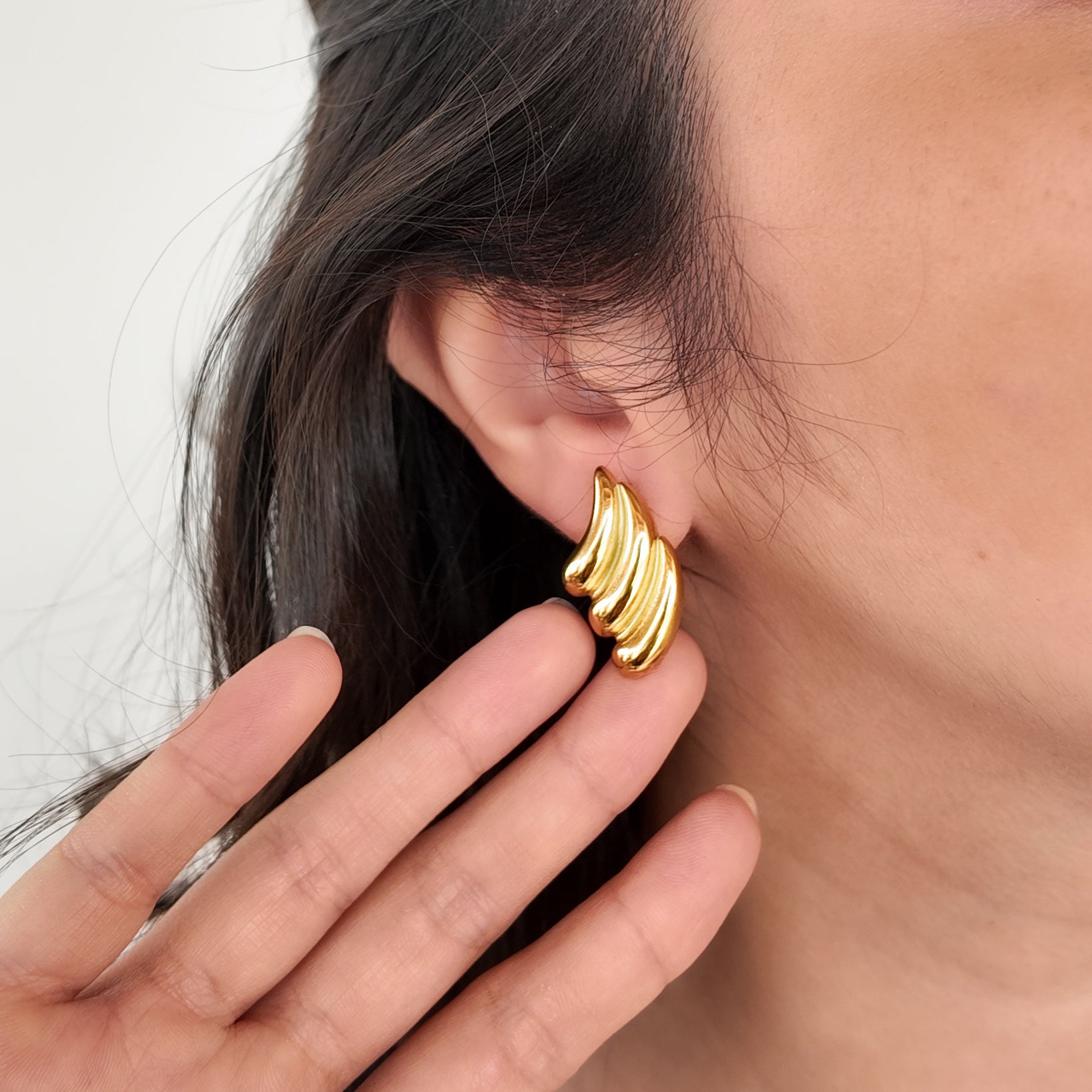 Aretes dorador de acero inoxidable - Dressygt