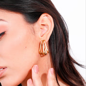 Aretes grandes con diseño de líneas - Dressygt