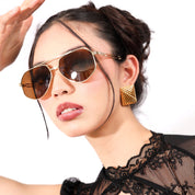 Aretes dorados rectangulares - Dressygt