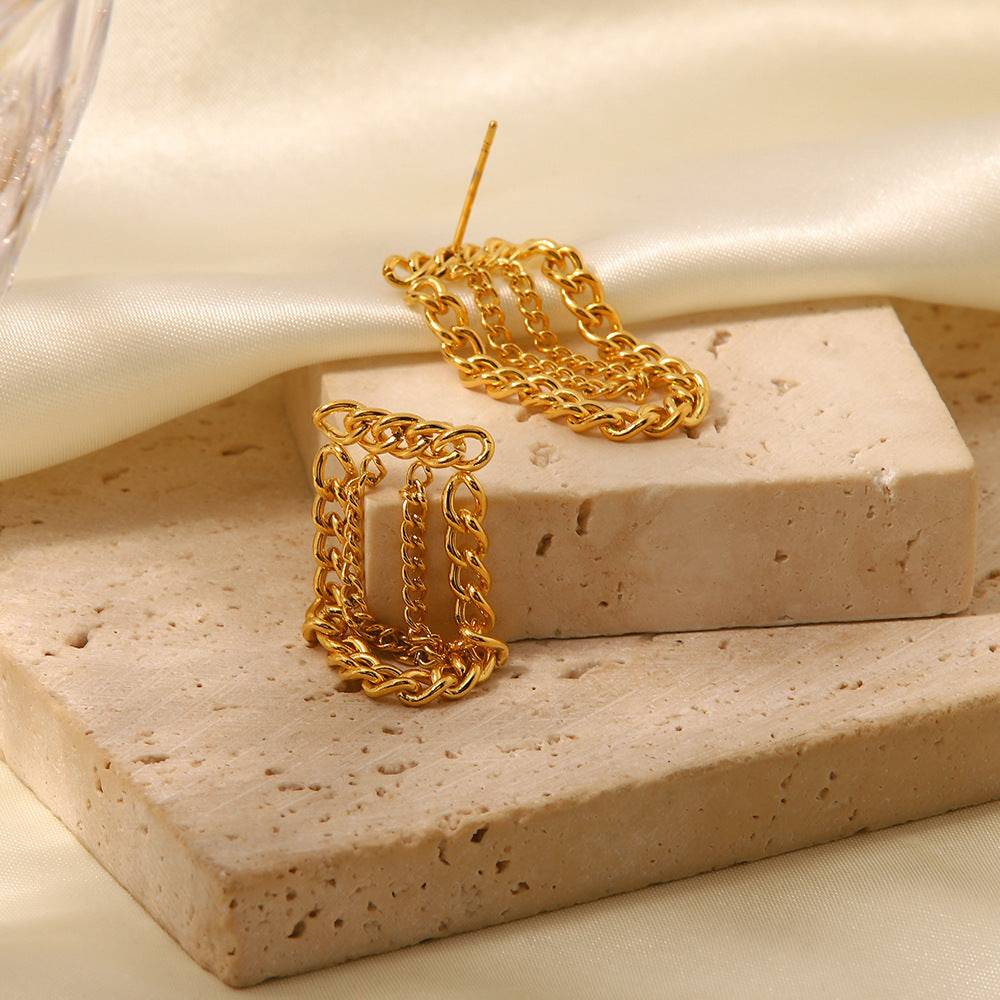 Aretes colgantes con diseño de cadenas - Dressygt