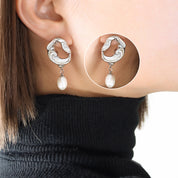 Aretes con diseño de perla colgante - Dressygt