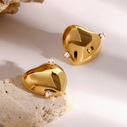 Aretes de corazón con diamantes - Dressygt