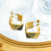Argollas dorado con verde - Dressygt