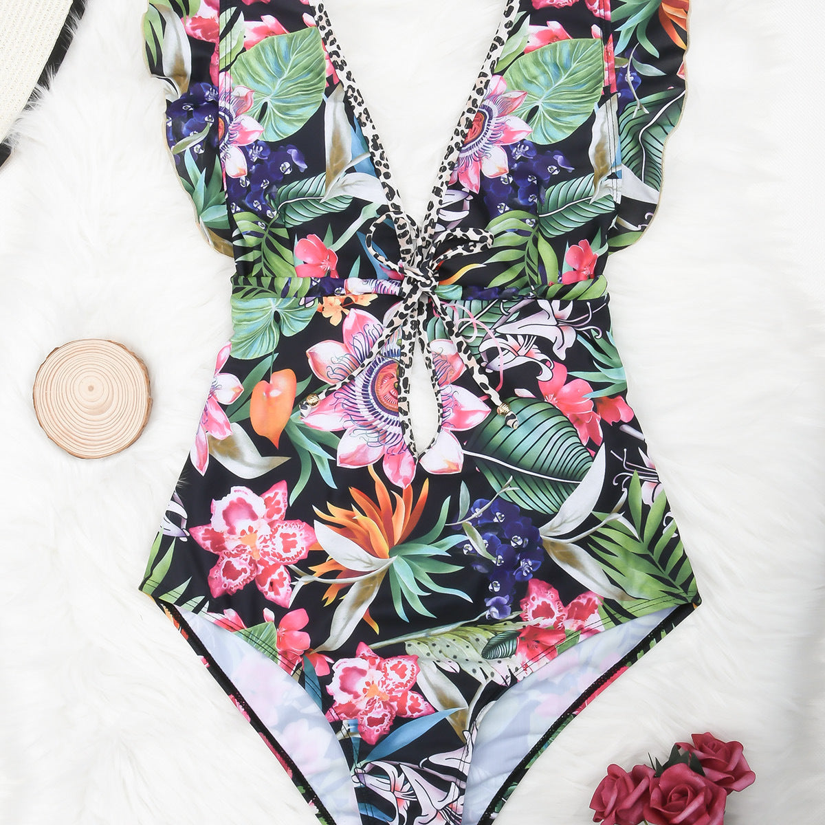 Traje de baño de una pieza con vuelos - Dressygt