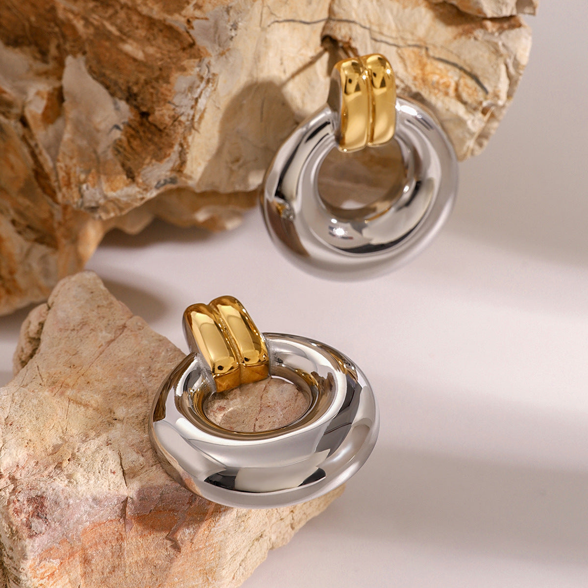 Aretes chunky dorado y plateado - Dressygt