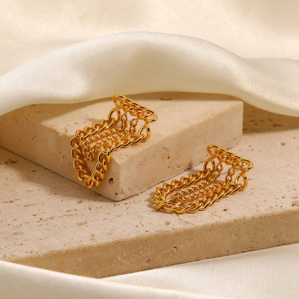 Aretes colgantes con diseño de cadenas - Dressygt