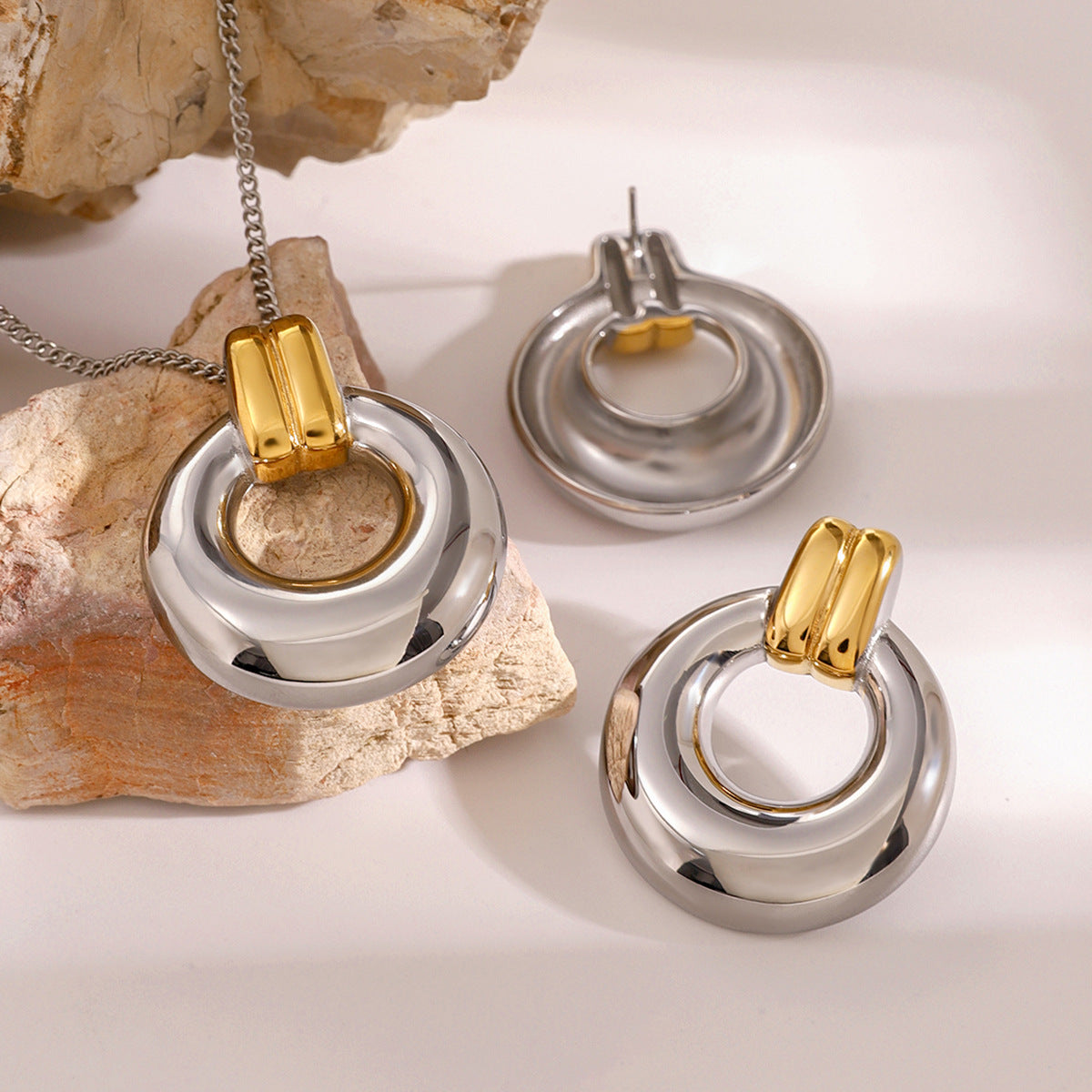 Aretes chunky dorado y plateado - Dressygt