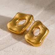 Aretes dorados cuadrados - Dressygt