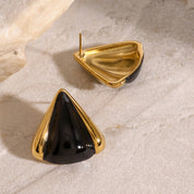 Aretes dorado con negro con diseño triangular - Dressygt