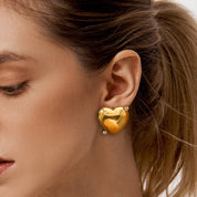 Aretes de corazón con diamantes - Dressygt