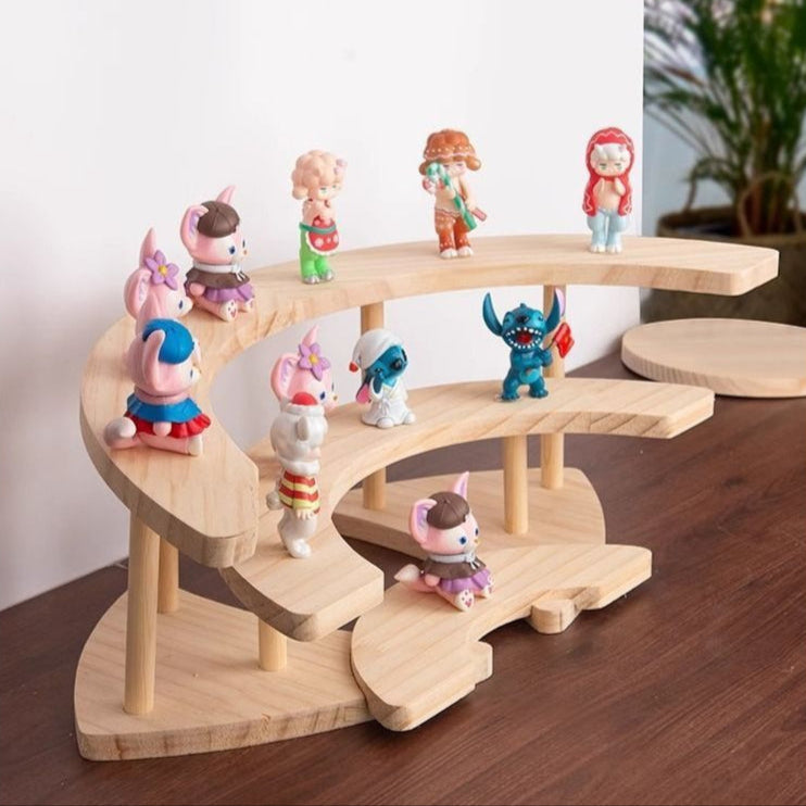 Exhibidor de madera multinivel