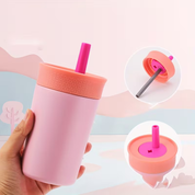 Mini tumbler de acero inoxidable con pajilla