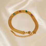 Pulsera dorado con piedras de colores - Dressygt