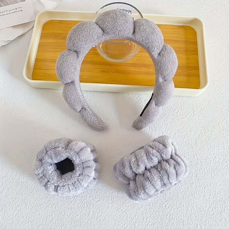 Set de diademas y scrunchies para skin care