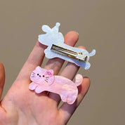 Set de 2 ganchos para cabello con diseño de mascotas