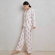 Pijama manga larga de corazones