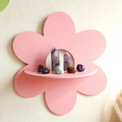 Estante de pared ondulado con diseño de flor