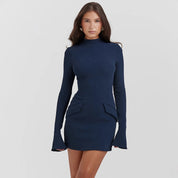 Vestido corto ajustado manga larga - Dressygt