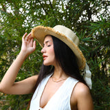 Sombrero playero con moña