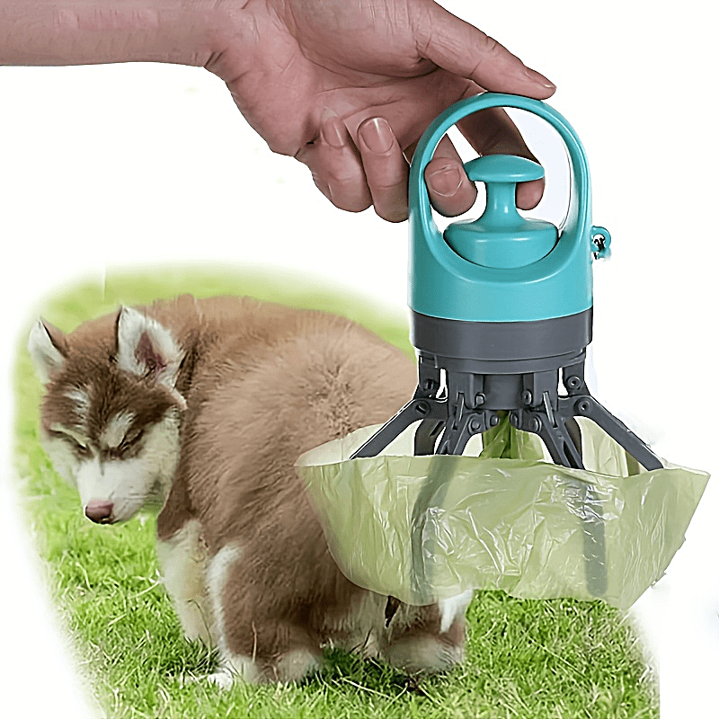 Recogedor con agarrador para desechos de mascotas