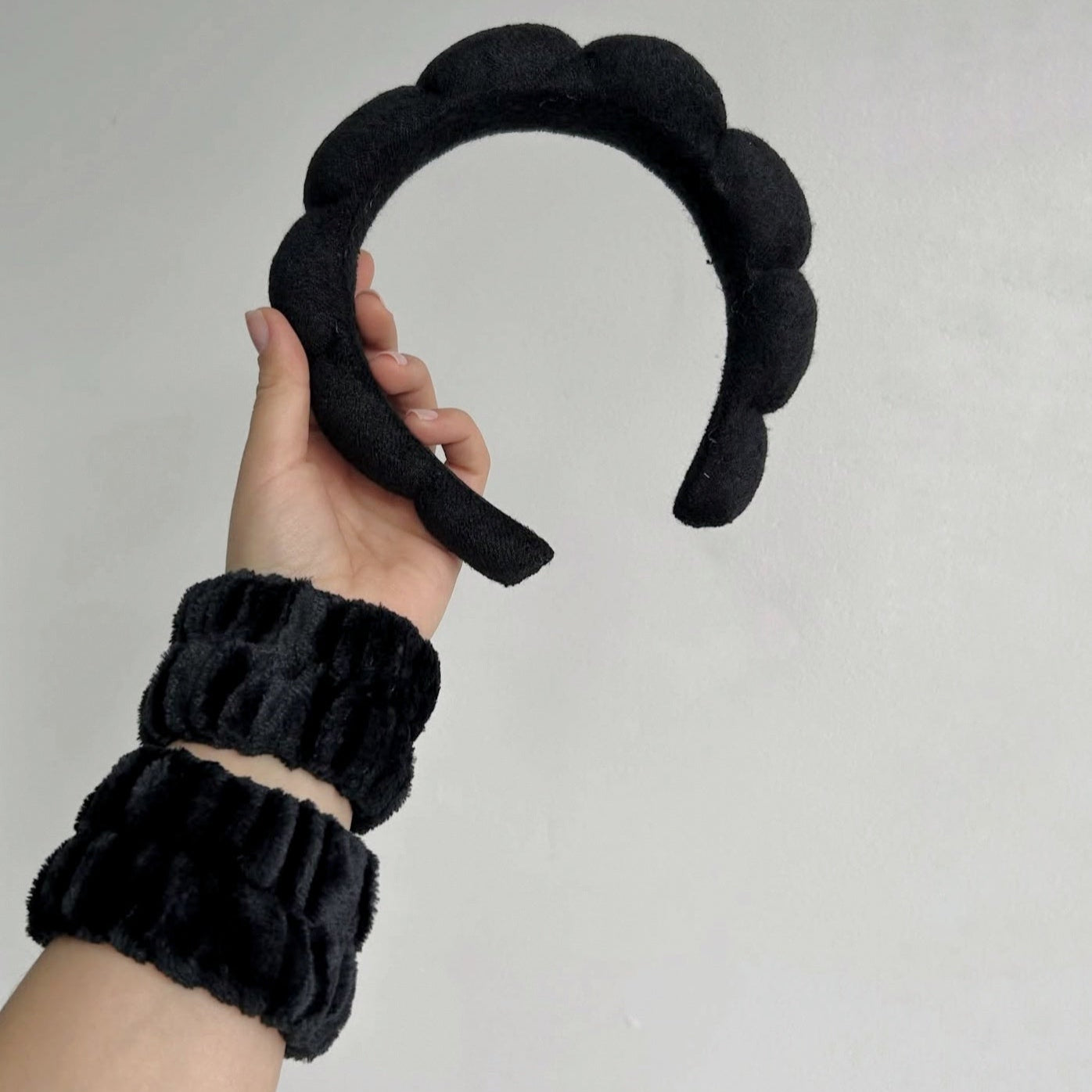 Set de diademas y scrunchies para skin care
