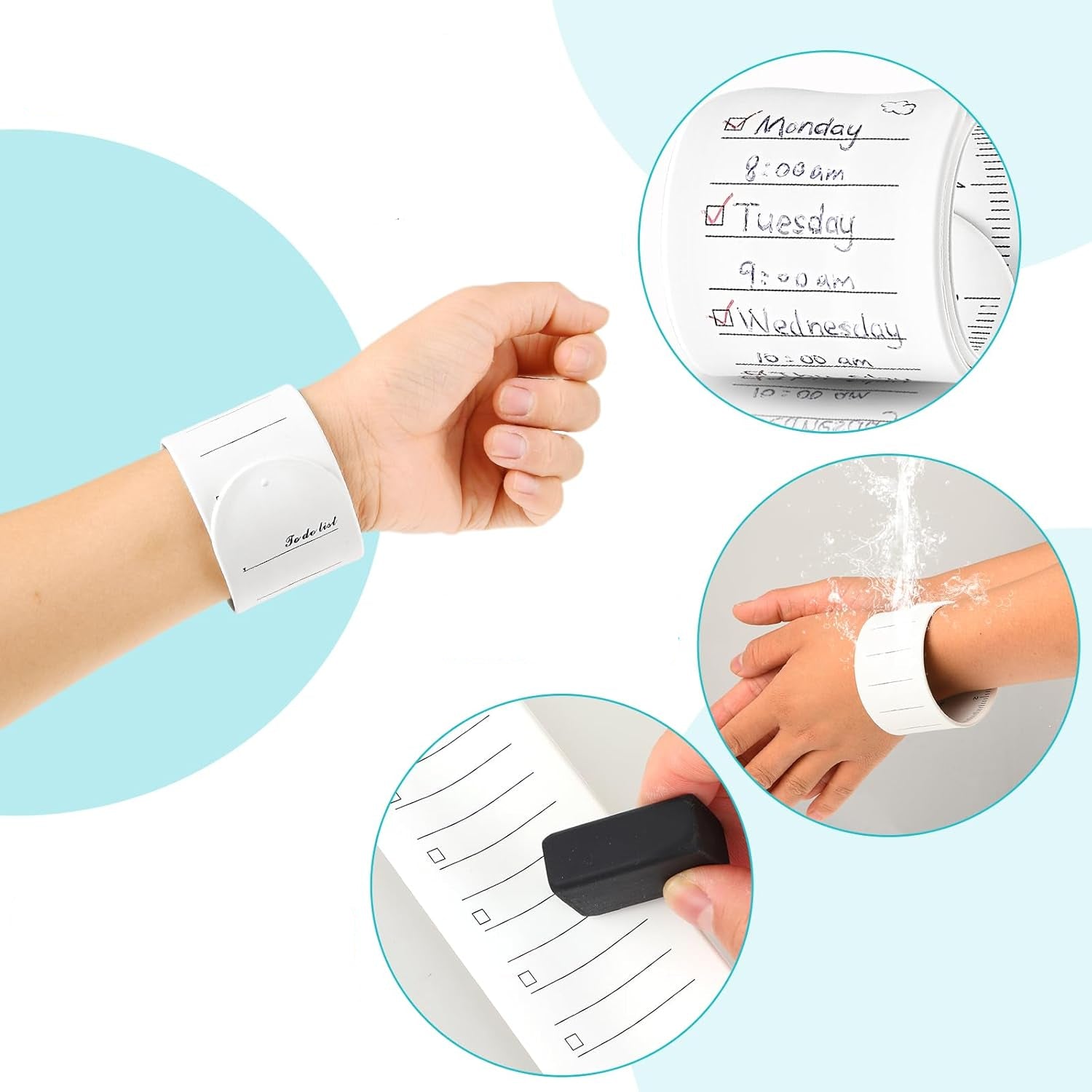 Set de regla  que se vuelve pulsera con porta minas y borrador