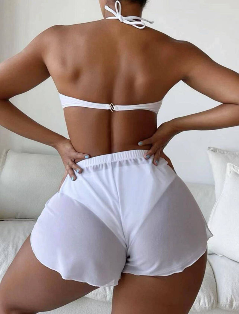Bikini blanco de tres piezas