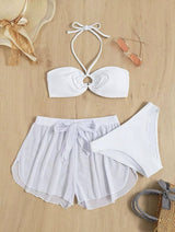 Bikini blanco de tres piezas