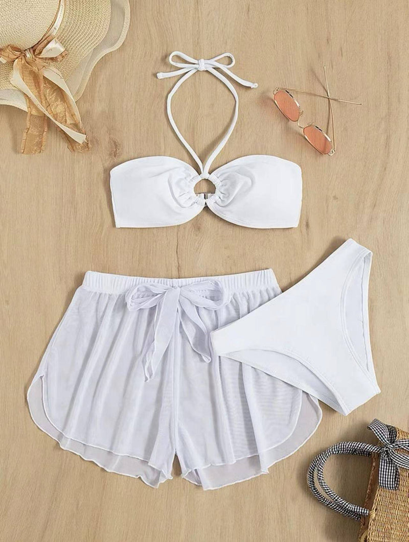 Bikini blanco de tres piezas