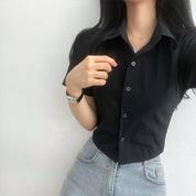 Blusa estilo crop con botones - Dressygt