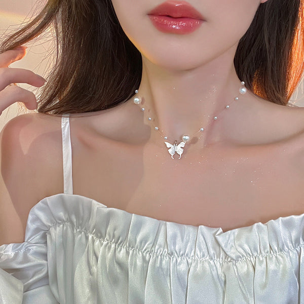 Collar de Mariposa de perlas