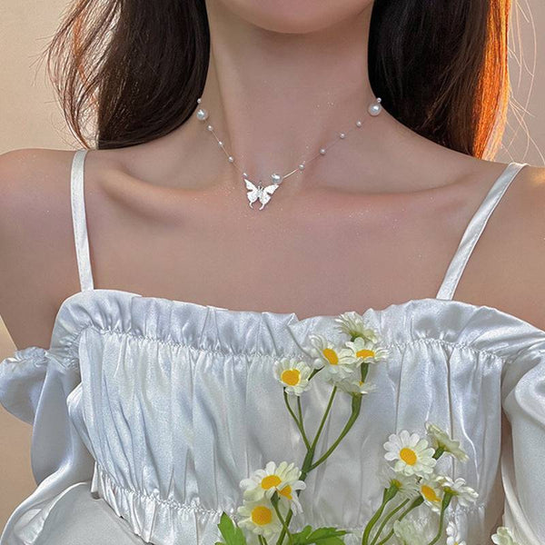 Collar de Mariposa de perlas