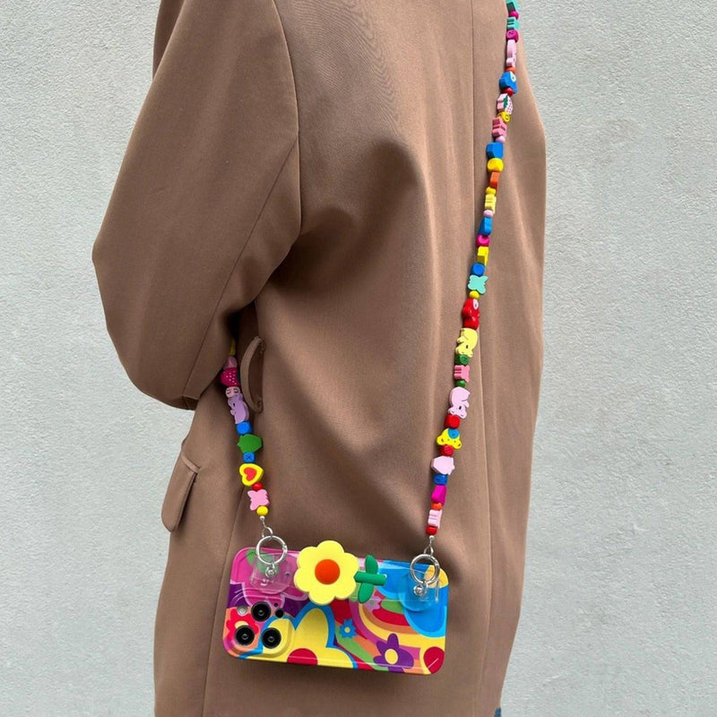 Case con diseño de flores