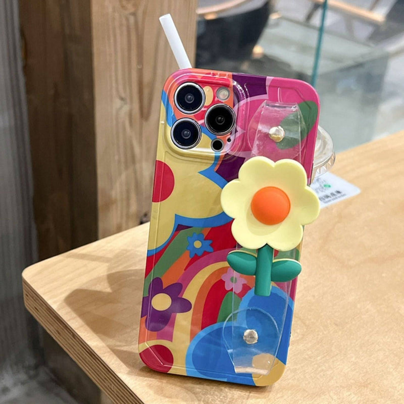Case con diseño de flores