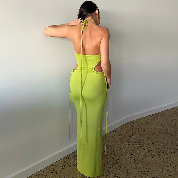 Vestido cut-out verde