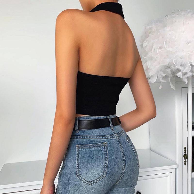 Top corto con escote Henley - Dressygt
