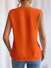Blusa sin mangas con cuello en V - Dressygt
