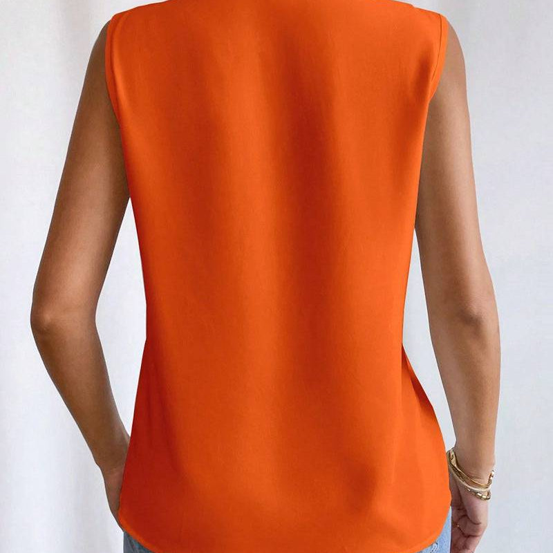 Blusa sin mangas con cuello en V - Dressygt