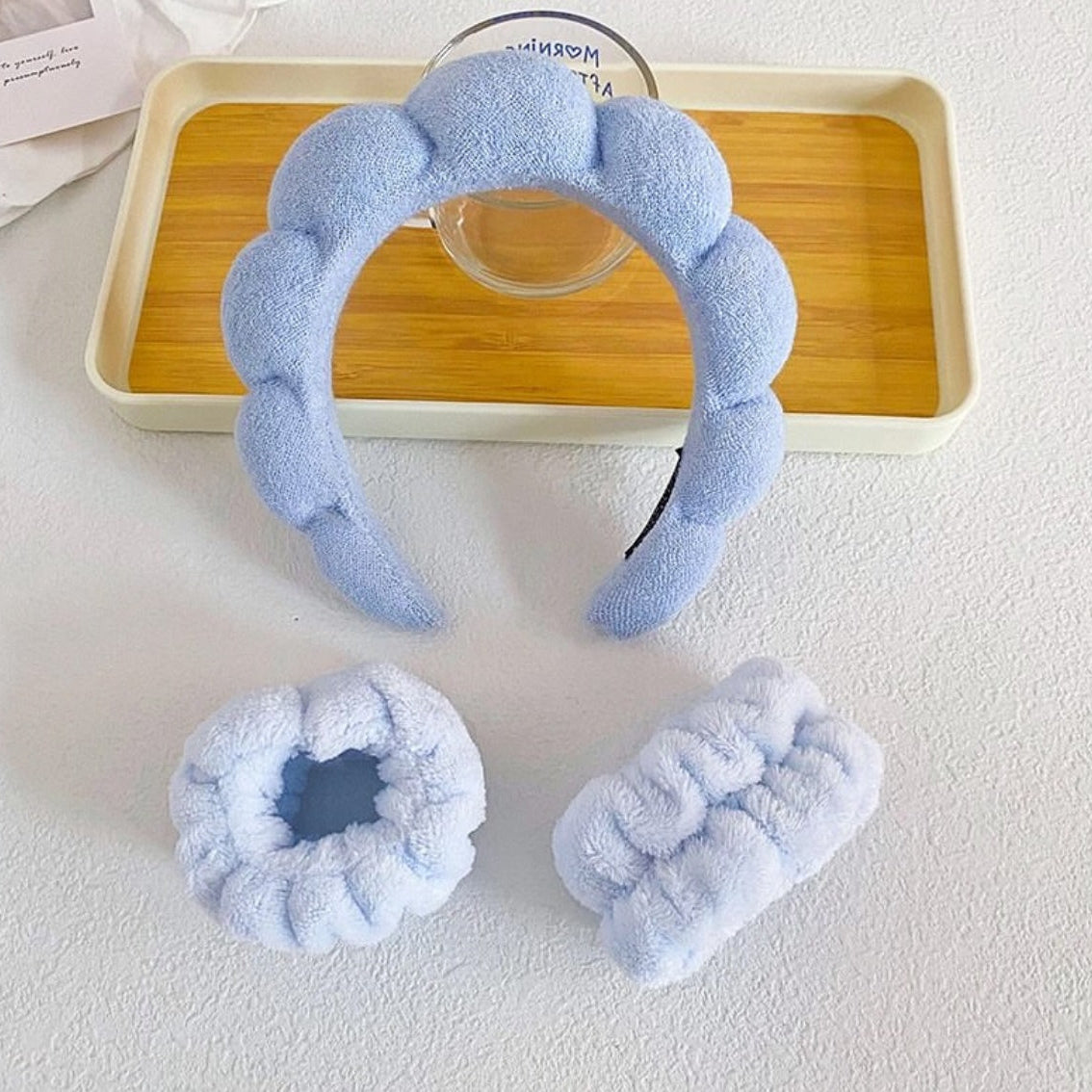 Set de diademas y scrunchies para skin care