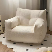 Sillón puff de felpa acolchado