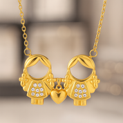 Collar con dije de niños dorado - Dressygt