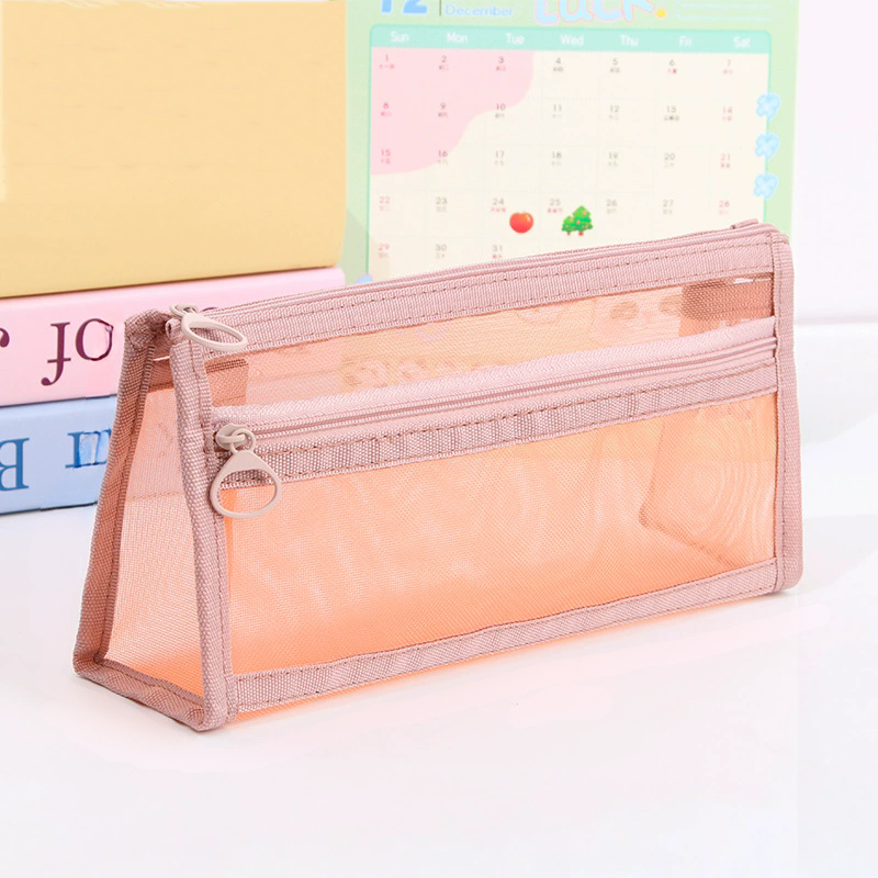 Estuche de malla con doble cierre