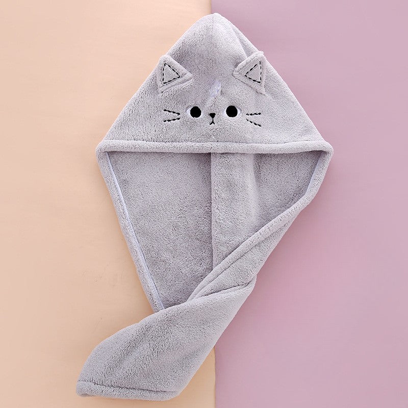 Toalla de cabello con diseño de gatito
