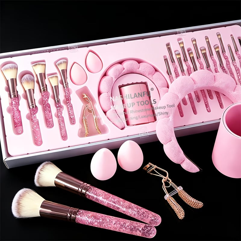 Kit completo de brochas de maquillaje y accesorios