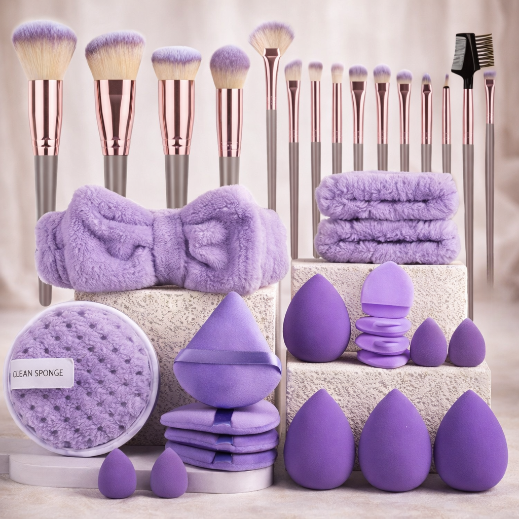 Set completo de brochas de maquillaje con esponjas - Dressygt