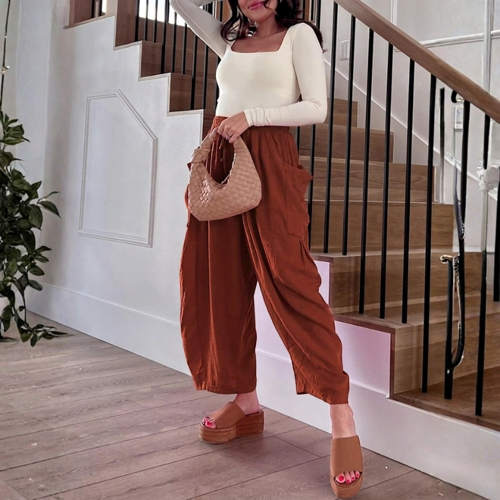 Pantalón holgado estilo bohemio - Dressygt