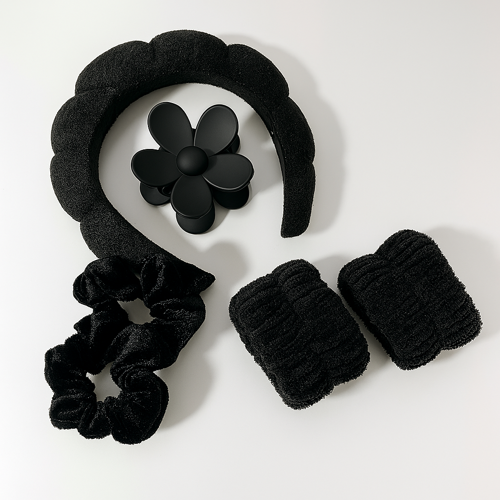 Set de diadema y accesorios para skincare