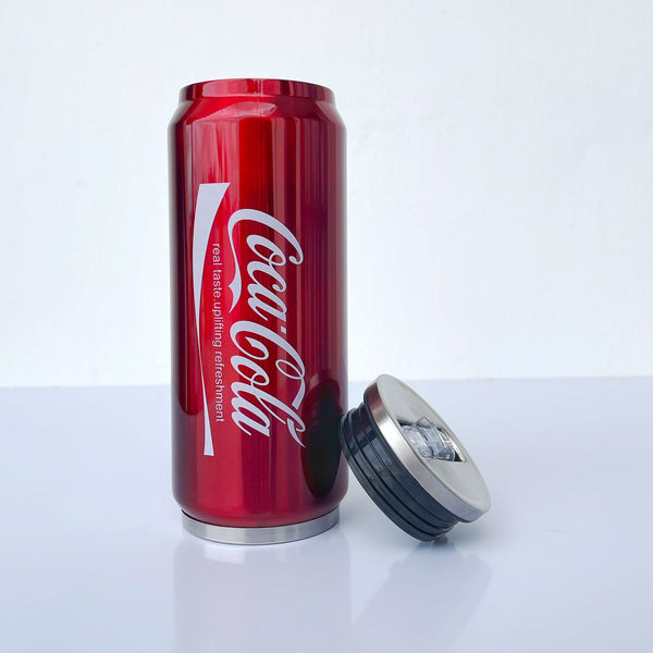 Termo con diseño de lata de "Coca-Cola"