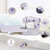 Mini máquina de coser portátil con pedal